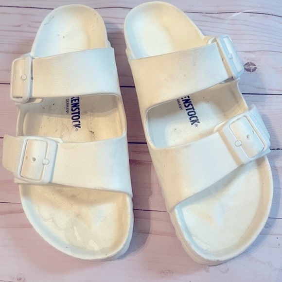 Birkenstock Arizona EVA White Sandals Sz 39 L8 Women Pool Beach Sandals - Picture 9 of 11
